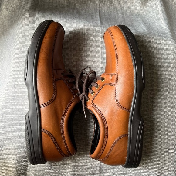 M&S Shoes Mens US 8 Brown Faux Leather Air Flex Total Comfort Extra Wide Fit - Picture 13 of 16